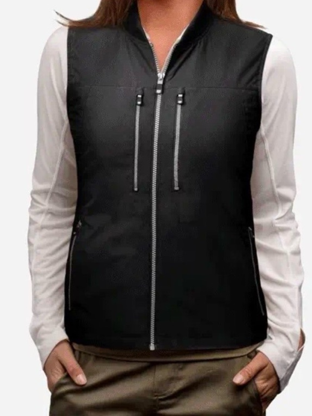 THE 101 VEST-WOMEN'S Scottevest Black 9 pocket Zip Vest with Front Zippers